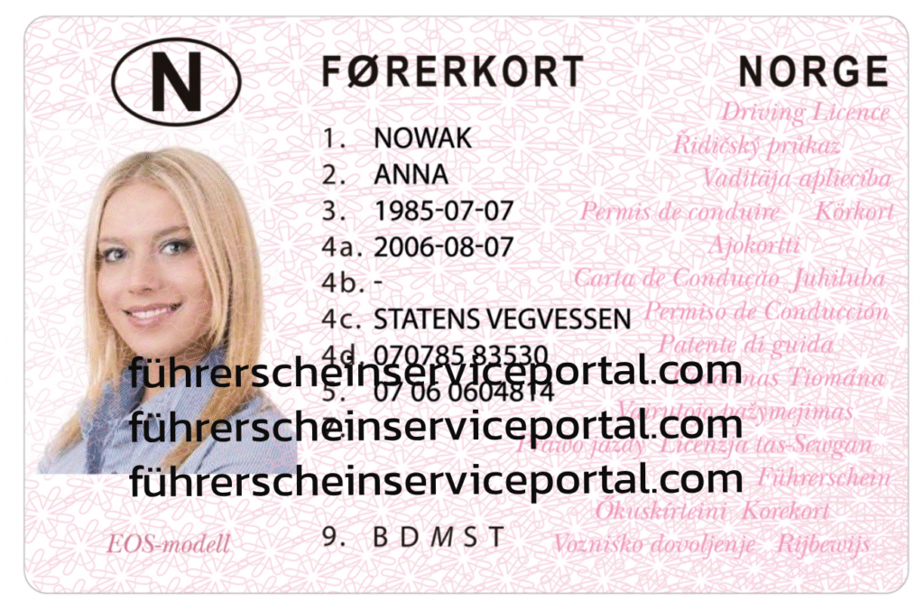 Scannbaren norwegischen Führerschein kaufen